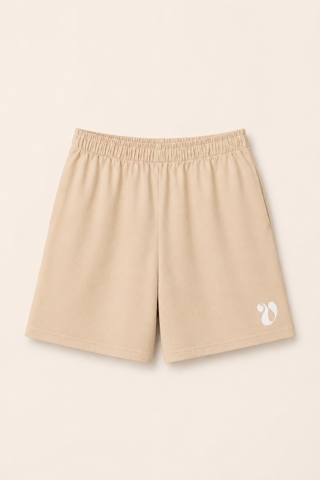 Signature V Long Cotton Shorts Peach